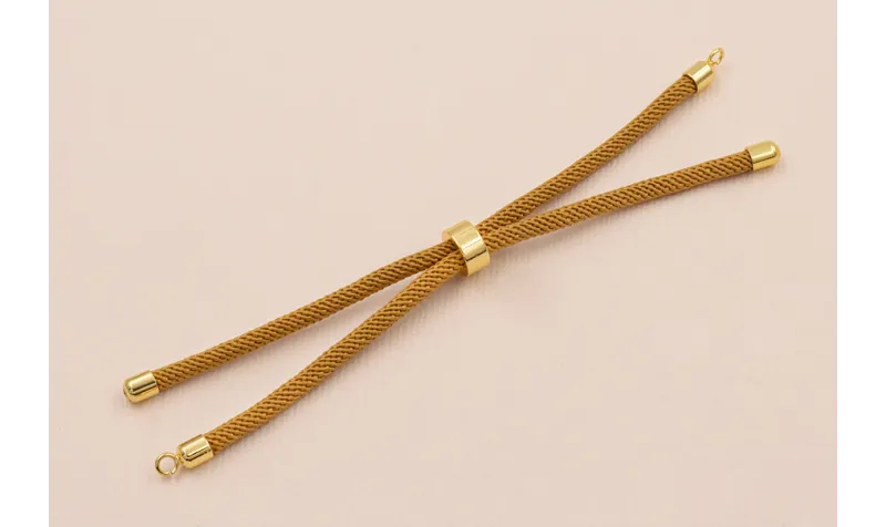 Cordón de 3mm Preparado para Pulsera color Mostaza