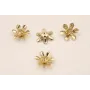 Colgante Flor 6 pétalos 15*5mm Baño Oro 18K 3 m. / Cuentas Metálicas de Baño Oro 3 Micras 18K