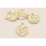 Medalla cangrejo 16*1,5mm  Baño Oro 18K y 3 micras / Cuentas Metálicas de Baño Oro 3 Micras 18K