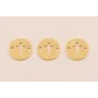 Disco Cruz Calada 10mm Baño Oro 3M 18K / Cuentas Metálicas de Baño Oro 3 Micras 18K