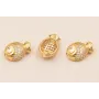 Entrepieza Pez con Brillos 12*8mm Baño ORO 18K 3M / Cuentas Metálicas de Baño Oro 3 Micras 18K