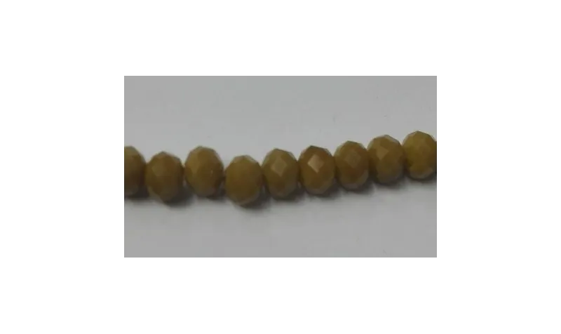 Ovni Facetado 6mm Mostaza /Cuentas de  Cristal 