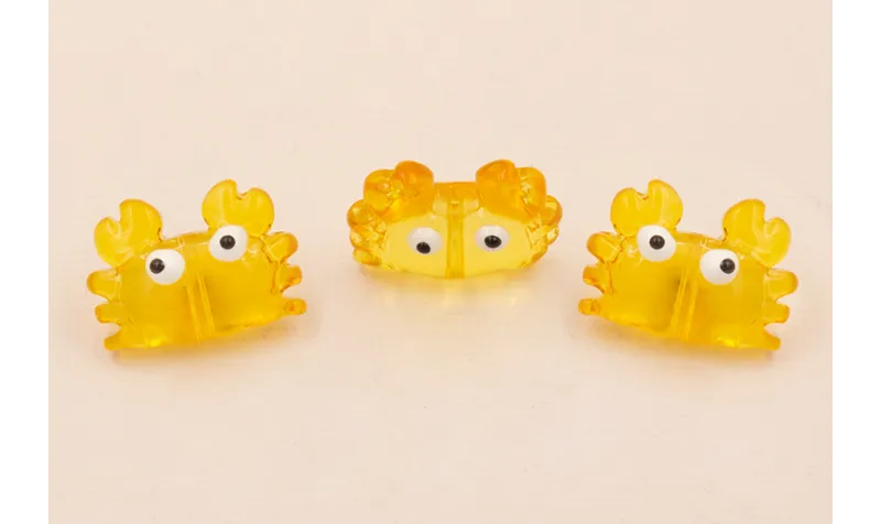 Cangrejo Cristal Amarillo 20*15*8mm /Cuentas de  Cristal 
