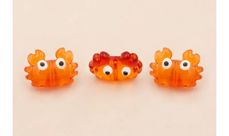 Cangrejo Cristal Naranja  20*15*8mm /Cuentas de  Cristal 