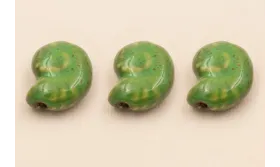 Caracola Cerámica verde  /Cuentas de  Ceramica 