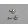 Perla 8mm con medio agujero y con remache /Cuentas de  Plástico / Resina 