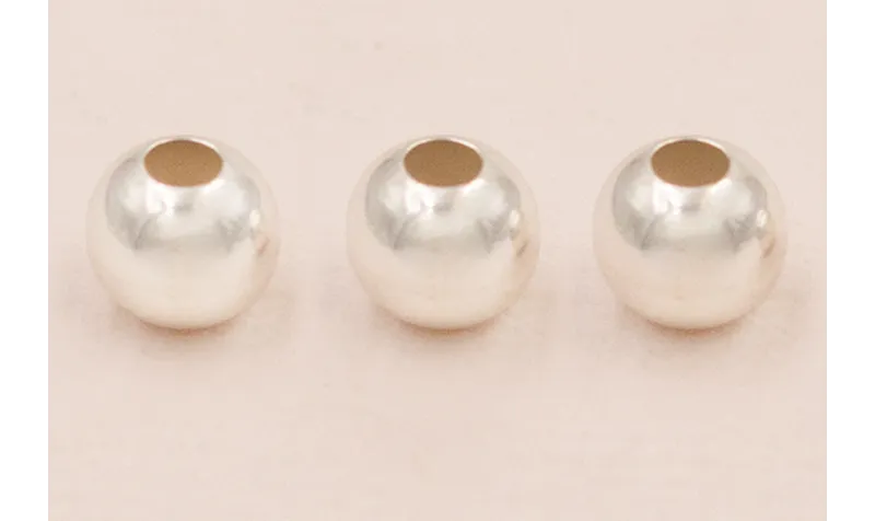 Bola lisa 6mm PLATA / Cuentas Metálicas de Plata 925