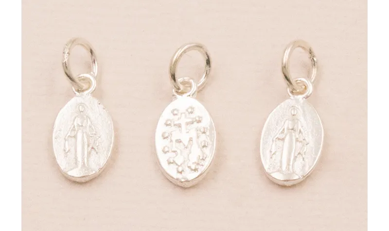 Medalla Virgen Plata 925 12*6mm / Cuentas Metálicas de Plata 925