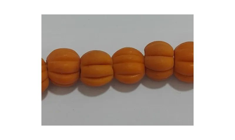 Bola rayada Cristal Antiguo 8*10mm Naranja / Semipreciosas de 