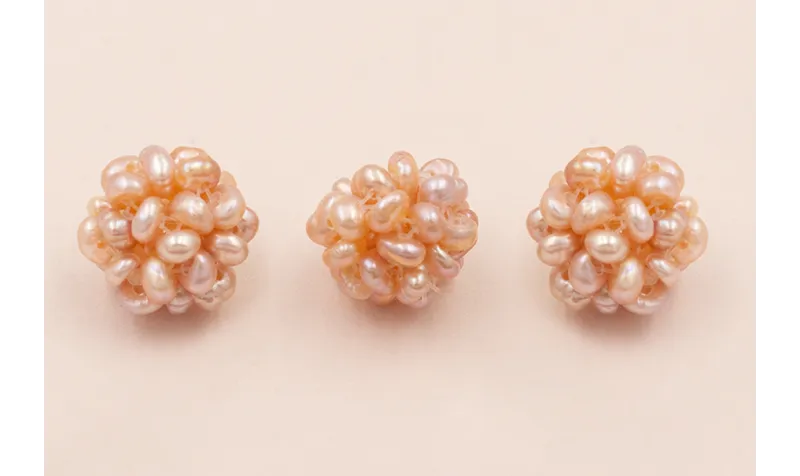 Bola de 12mm hecha de perlas tostadas / Semipreciosas de 