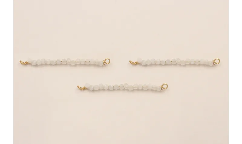 Bastón de 40mm con piedra Cuarzo  blanco de 2mm / Semipreciosas de 