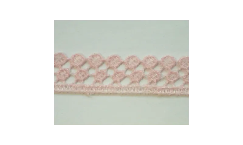 Cinta encaje 14mm ancho Rosa /Cuentas de  Tela 