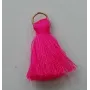 Pompon 25mm con anilla dorada Rosa Coral /Cuentas de  Tela 