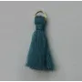 Pompon 25mm con anilla dorada Azul Piedra /Cuentas de  Tela 