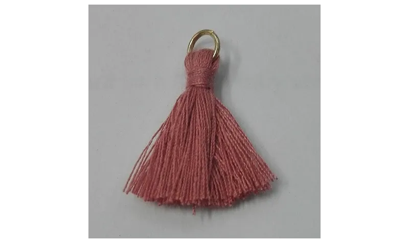Pompon 25mm con anilla dorada Malva Piedra /Cuentas de  Tela 