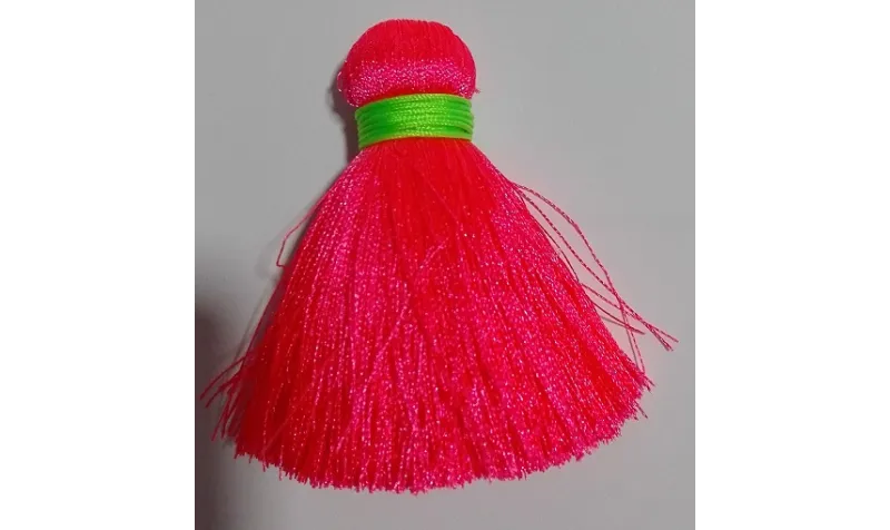 Pompón ancho 60mm*15mm Fuxia /Cuentas de  Tela 
