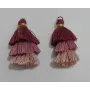 Pompon triple Grana+Rosa+palido /Cuentas de  Tela 