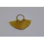 Aro 10mm Multipompón Amarillo /Cuentas de  Tela 