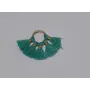 Aro 10mm Multipompón Turquesa /Cuentas de  Tela 