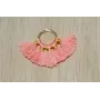 Aro 10mm Multipompón Rosa Coral /Cuentas de  Tela 