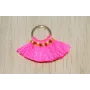 Aro 10mm Multipompón Fuxia /Cuentas de  Tela 