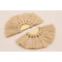 Semidisco de pompones 100*50mm  Dorado Beige /Cuentas de  Tela 