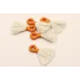 Fleco 35mm blanco y  naranja /Cuentas de  Tela 