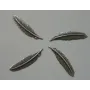 Cuenta Pluma pequeña 30*7mm Plata / Cuentas Metálicas de Latón / Zamak