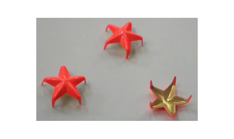Tachuela estrella 16mm NAranja fluor / Cuentas Metálicas de Latón / Zamak