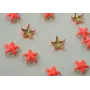 Tachuela estrella 10mm NAranja fluor / Cuentas Metálicas de Latón / Zamak