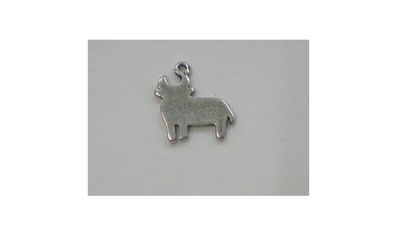 Torito plano 11*10mm Plata Vieja / Cuentas Metálicas de Latón / Zamak