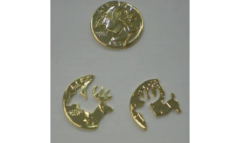 Ciervo-cerbatillo 2 piezas 23mm Oro / Cuentas Metálicas de Latón / Zamak