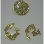 Ciervo-cerbatillo 2 piezas 23mm Oro / Cuentas Metálicas de Latón / Zamak