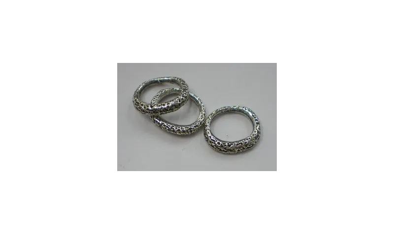 Aro 11*11mm trabajado Plata Vieja / Cuentas Metálicas de Latón / Zamak