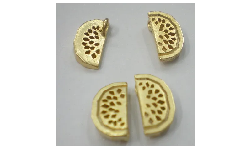 Sandía 13*6mm O.Mate / Cuentas Metálicas de Latón / Zamak