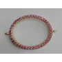 Aro grande Microbrillos 27*21mm Rosa / Cuentas Metálicas de Latón / Zamak