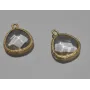 Colgante 11*11 Oro Mate Cristal / Cuentas Metálicas de Latón / Zamak