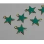 Colgante Estrella esmaltada 10mm verde / Cuentas Metálicas de Latón / Zamak