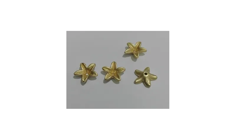 Colgante Flor 9mm diámetro Oro Mate / Cuentas Metálicas de Latón / Zamak