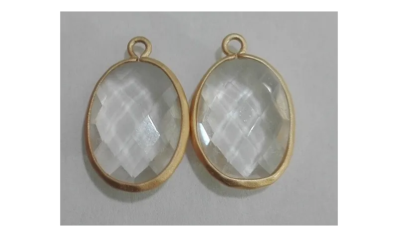 Pieza Ovalo  17*13mm transparente / Cuentas Metálicas de Latón / Zamak