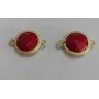Disco Jade 11mm doble agujero Rojo / Cuentas Metálicas de Latón / Zamak