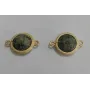 Disco Jade 11mm doble agujero Verde / Cuentas Metálicas de Latón / Zamak