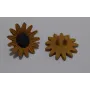 Flor esmaltada de 20mm  Mostaza / Cuentas Metálicas de Latón / Zamak