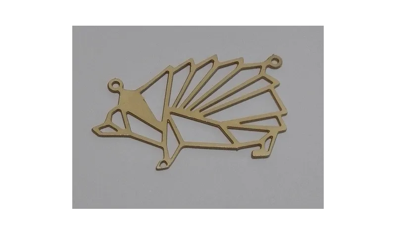 silueta puercoespín 39*23mm oro mate / Cuentas Metálicas de Latón / Zamak