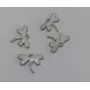 Libélula esmaltada 11*10mm Blanco / Cuentas Metálicas de Latón / Zamak