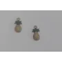 Piña 14*6.8 ver+oro mate / Cuentas Metálicas de Latón / Zamak