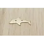 Tiburón dobre agujero 18mm long. Oro Mate / Cuentas Metálicas de Latón / Zamak