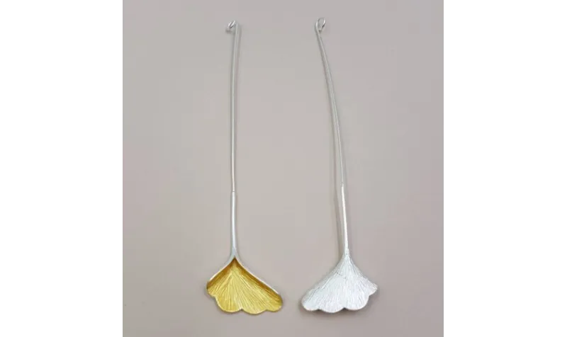 Cala hilo alargado 105*23mm Plata mate + Oro Mate / Cuentas Metálicas de Latón / Zamak