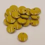 Disco esmaltado 8mm  Mostaza / Cuentas Metálicas de Latón / Zamak