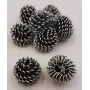 Bola rizada  10mm Plata Vieja / Cuentas Metálicas de Latón / Zamak
